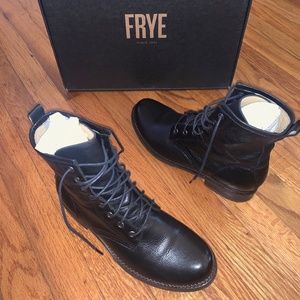Frye Veronica Combat Boots Black 8.5 M